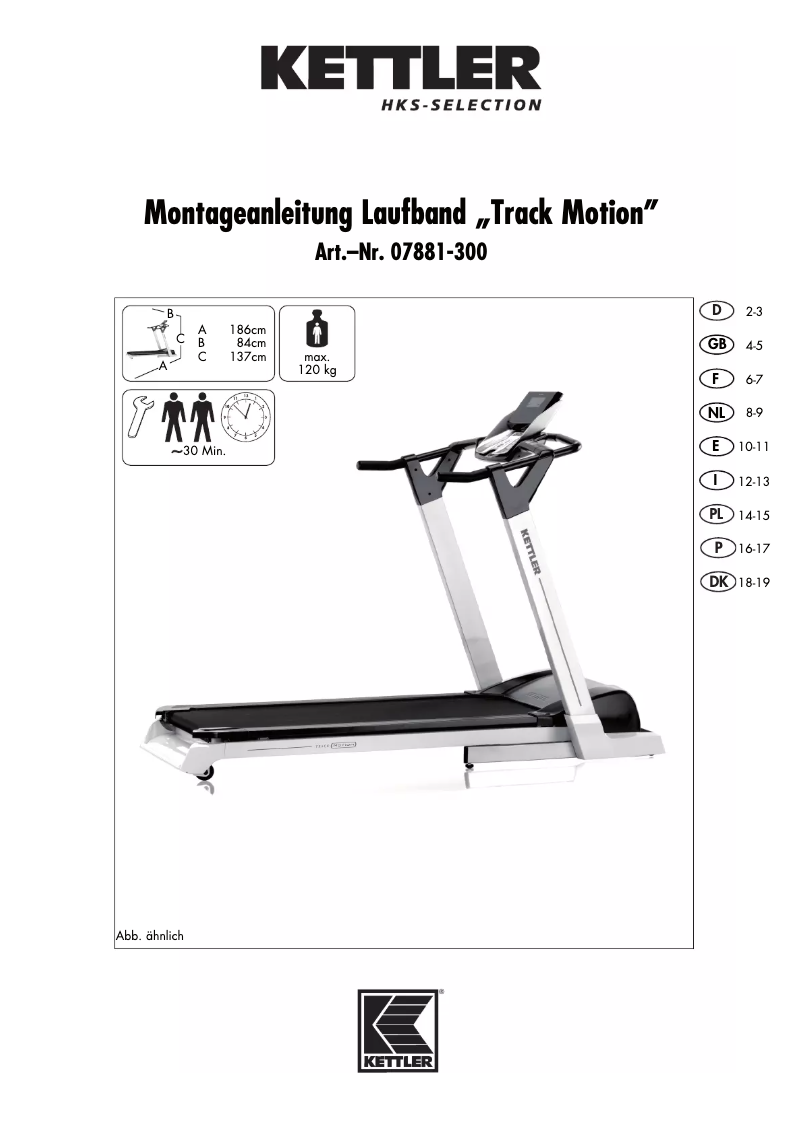 Page n°1 - Manuel utilisateur Kettler Track Motion