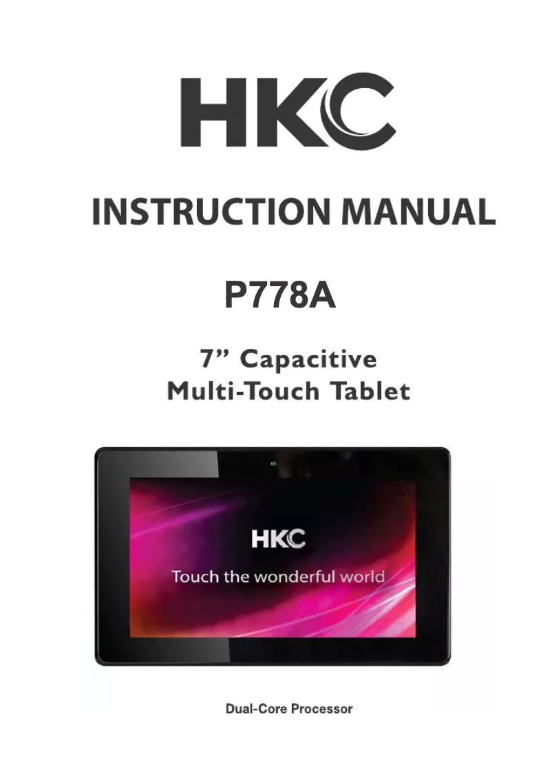 Page n°1 - Manuel utilisateur HKC P778A