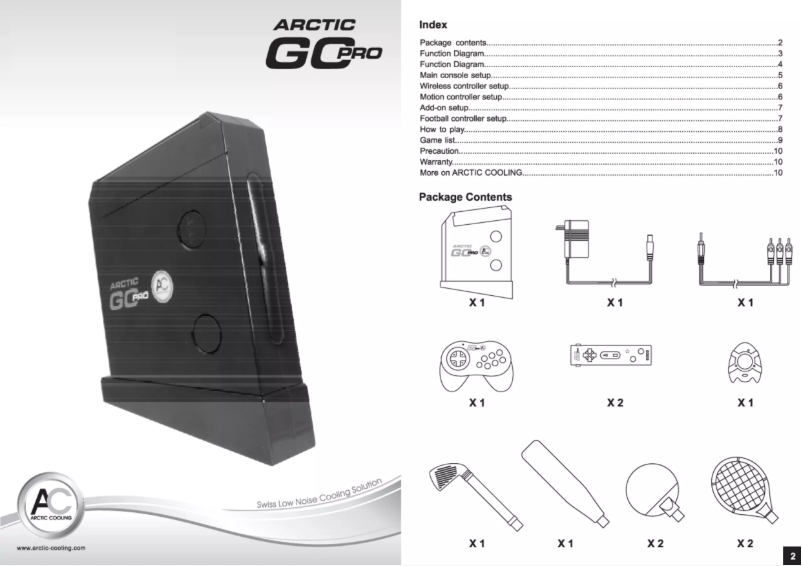 Page 1 de la notice Manuel utilisateur Arctic Cooling GC Pro
