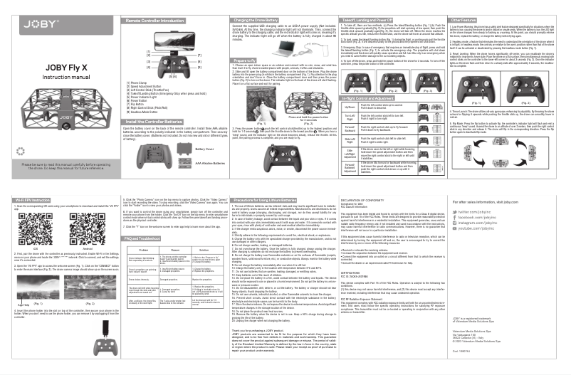 Image de la première page du manuel de l'appareil Fly X