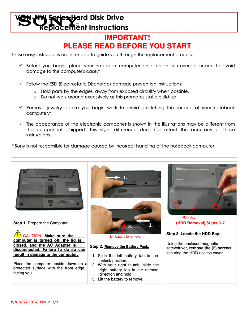 Página 1 del manual Manual de usuario Sony VGN-NW270D