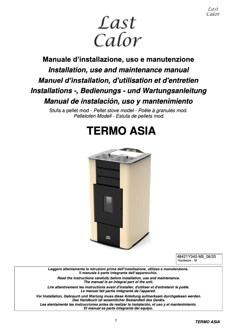 Image de la première page du manuel de l'appareil Asia