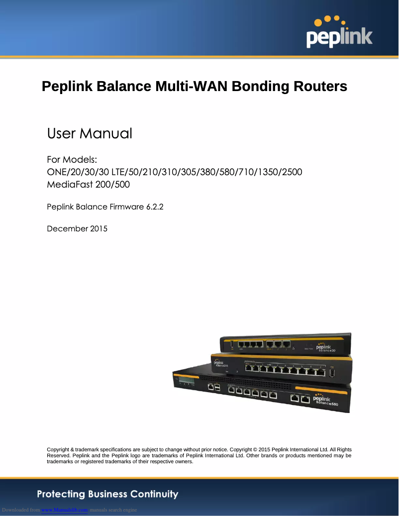 Page 1 de la notice Manuel utilisateur Peplink Balance 20