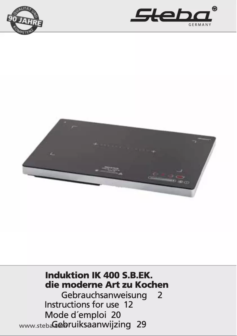 Page n°1 - Manuel utilisateur Steba IK 400 S.B.EK.