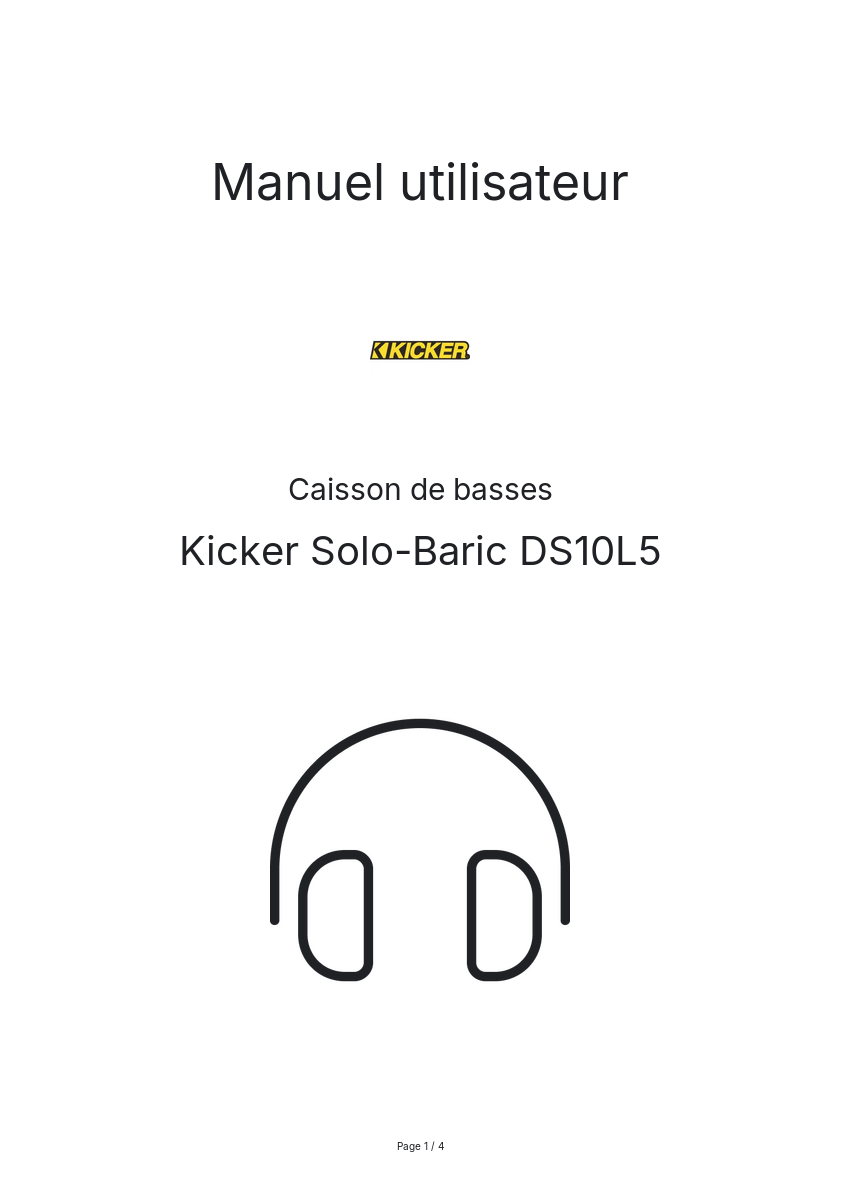 Image de la première page du manuel de l'appareil Solo-Baric DS10L5