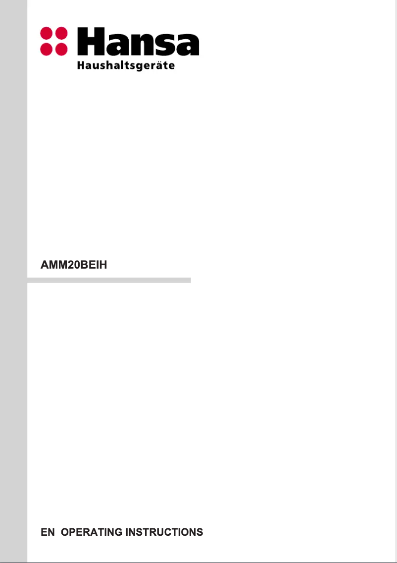 Image de la première page du manuel de l'appareil AMMB20E1GI