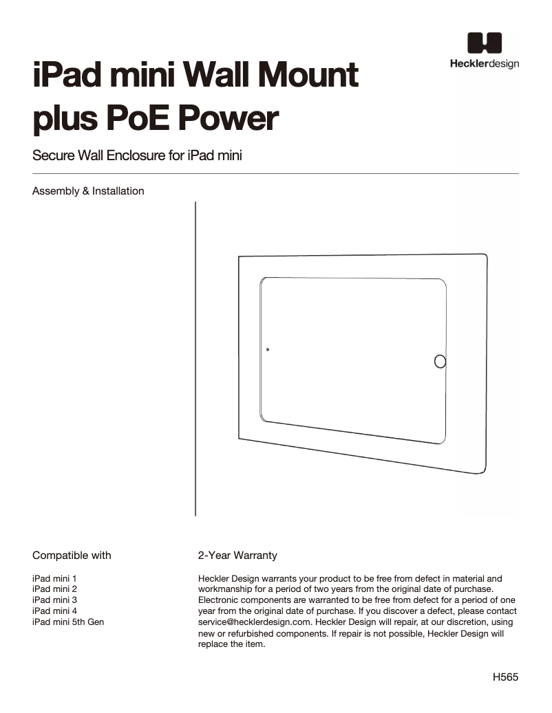 Page 1 de la notice Manuel utilisateur Heckler Design H565-GW