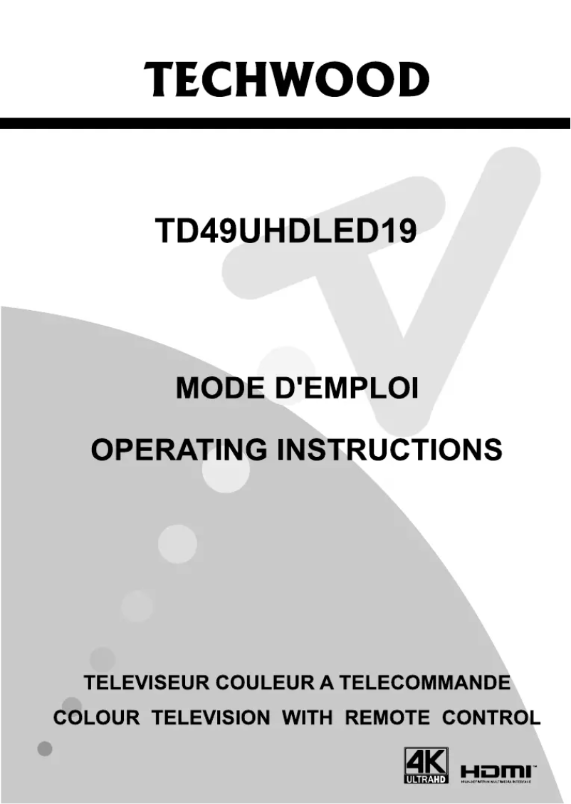 Page n°1 - Manuel utilisateur Techwood TD49UHDLED19