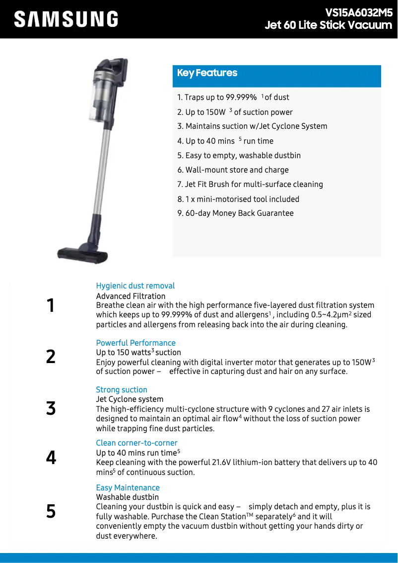 Image de la première page du manuel de l'appareil VS15A6032M5