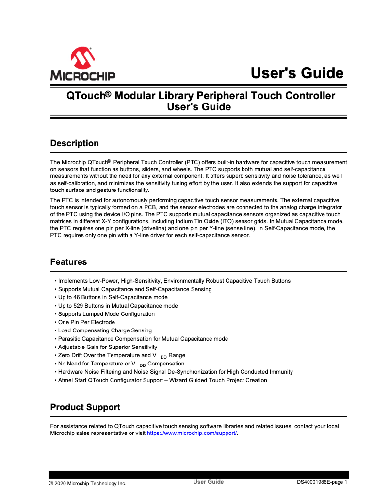 Page 1 de la notice Manuel utilisateur Microchip PIC32CX1025SG61128