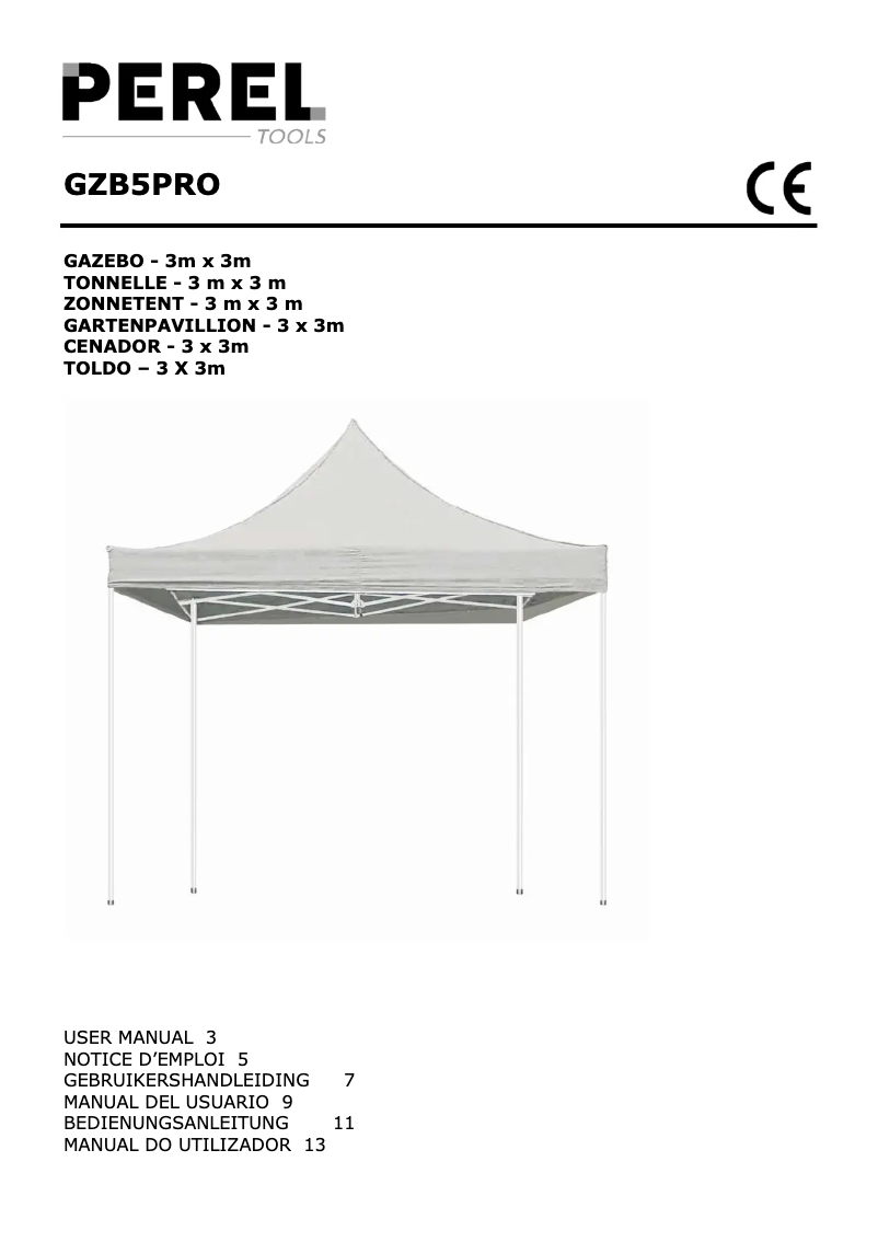 Page 1 de la notice Manuel utilisateur Perel GZB5PRO