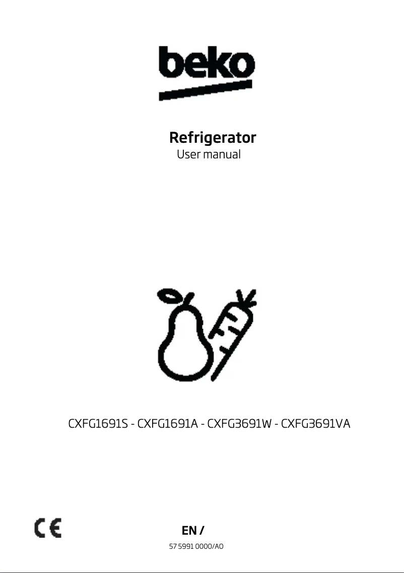 Page 1 de la notice Manuel utilisateur Beko CXFG3691V