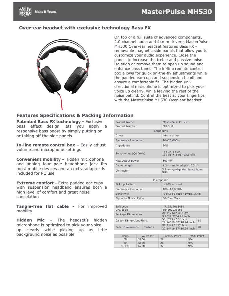 Imagen de la primera página del manual del dispositivo MasterPulse MH530
