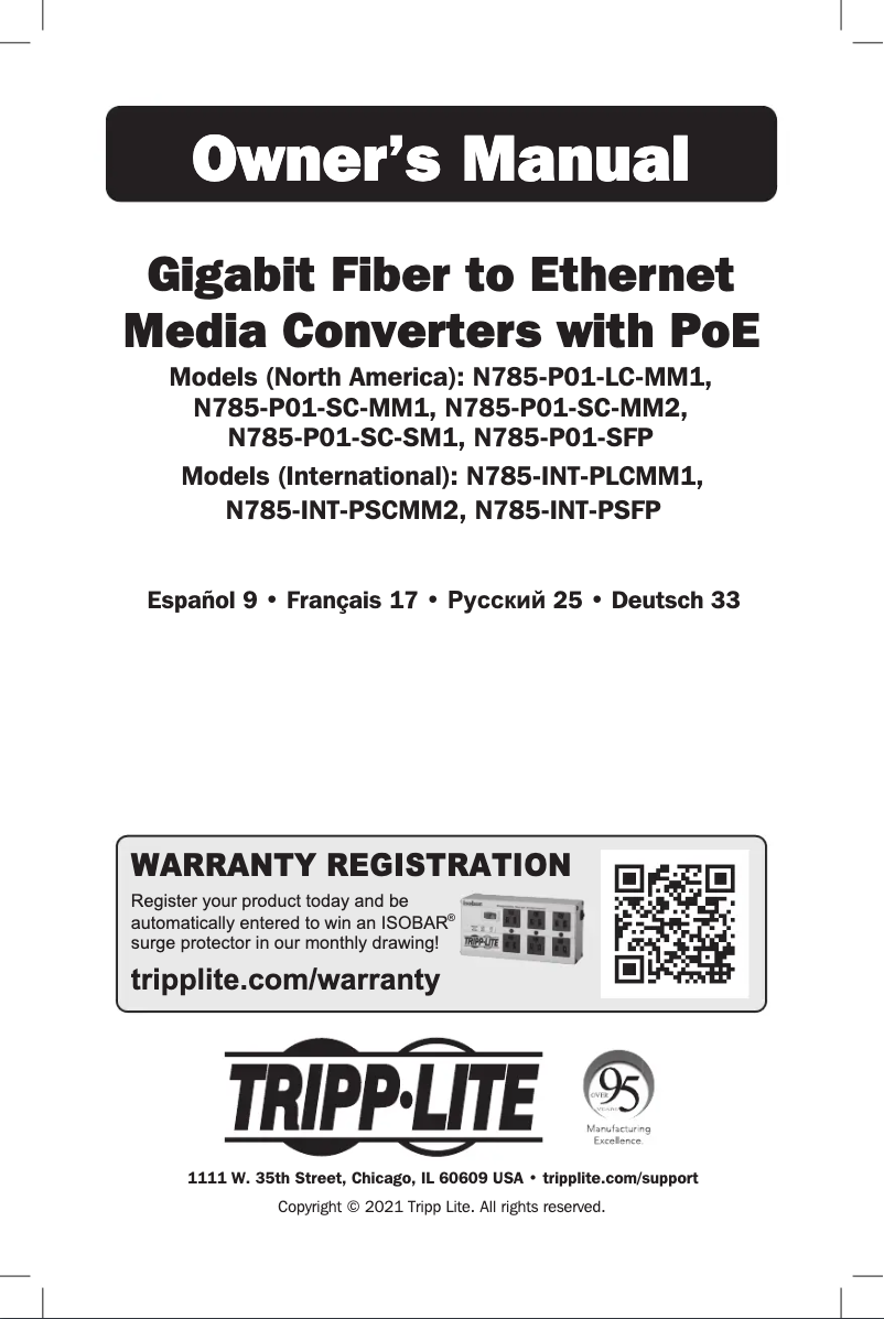 Image de la première page du manuel de l'appareil N785-INT-PSFP
