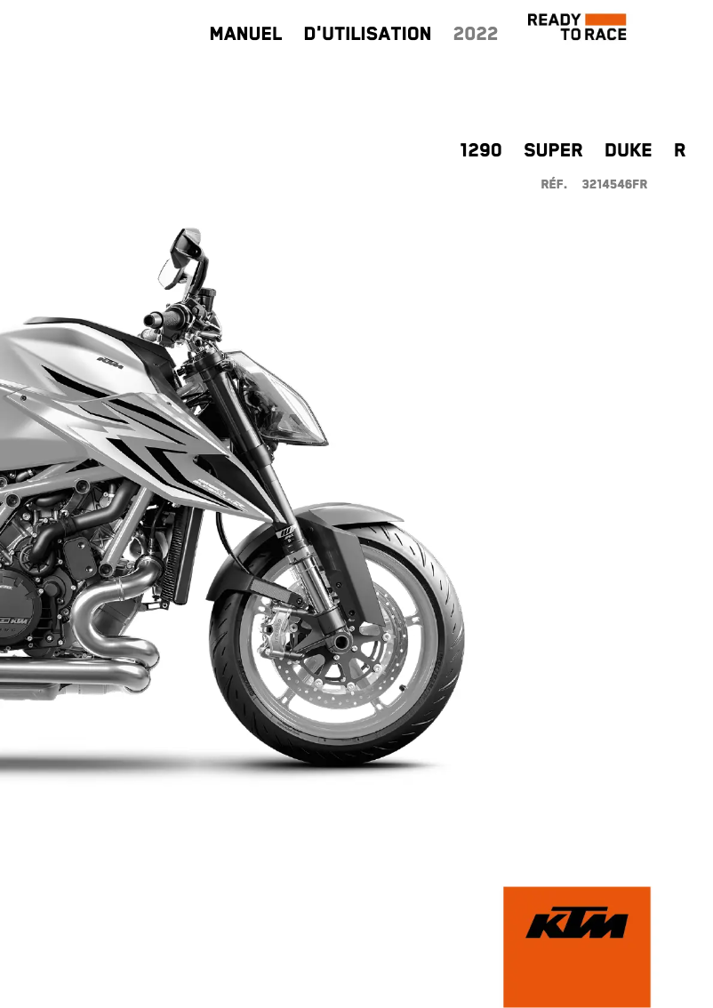 Page 1 de la notice Manuel utilisateur KTM 1290 Super Duke R (2022)