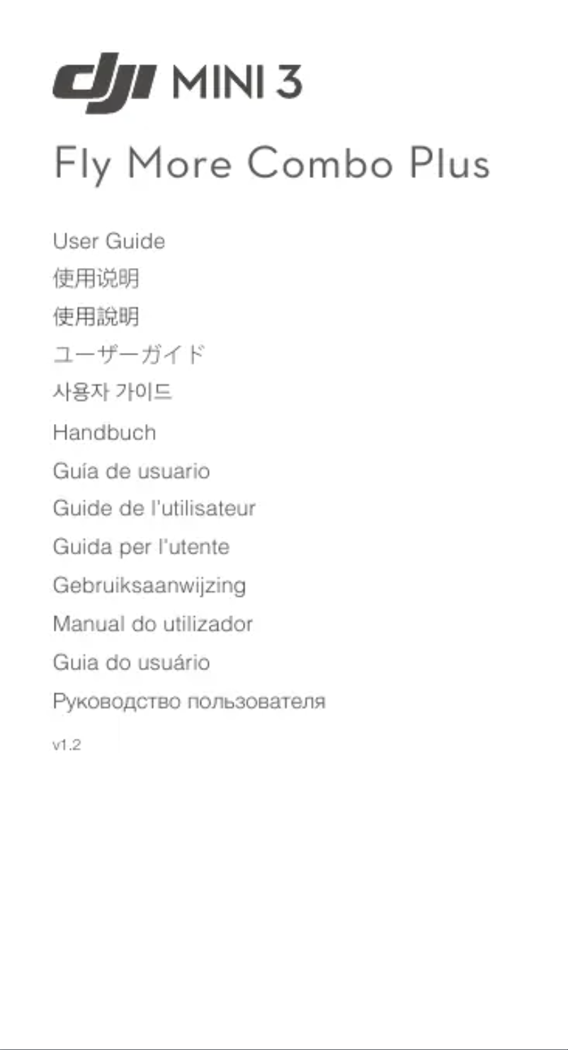 Page 1 de la notice Manuel utilisateur DJI Mini 3 Fly More Combo Plus