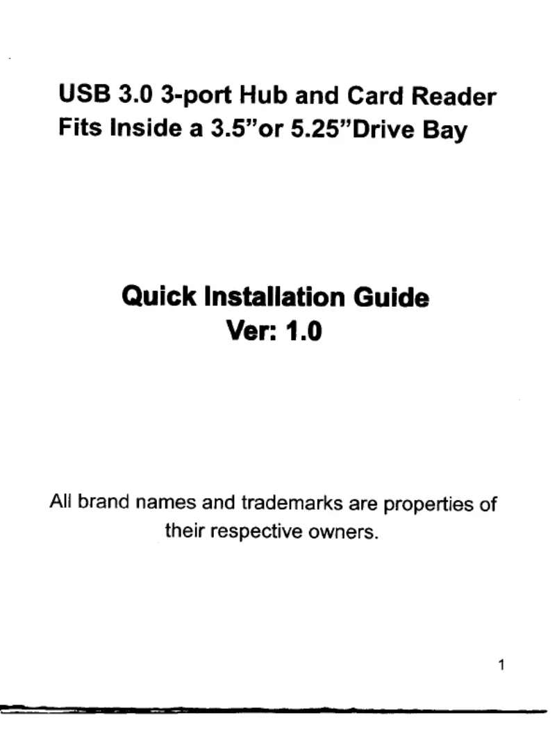 Page 1 de la notice Manuel utilisateur Syba SY-HUB50046