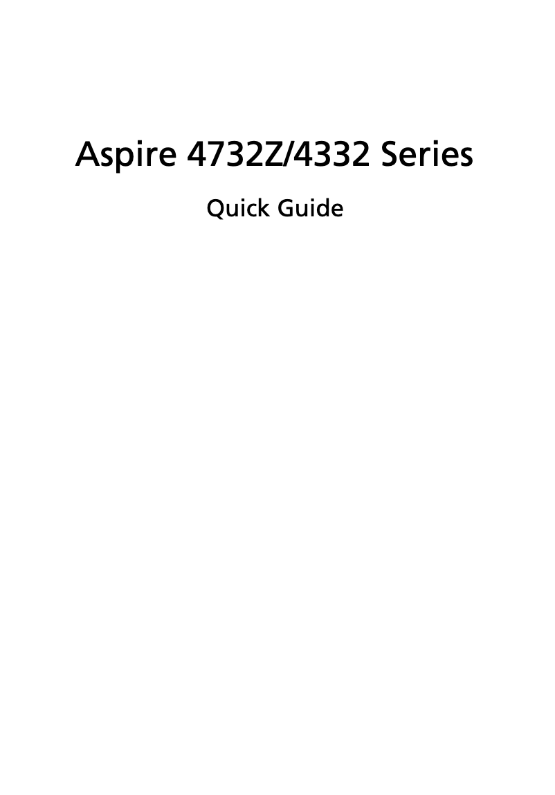 Image de la première page du manuel de l'appareil Aspire 4732Z