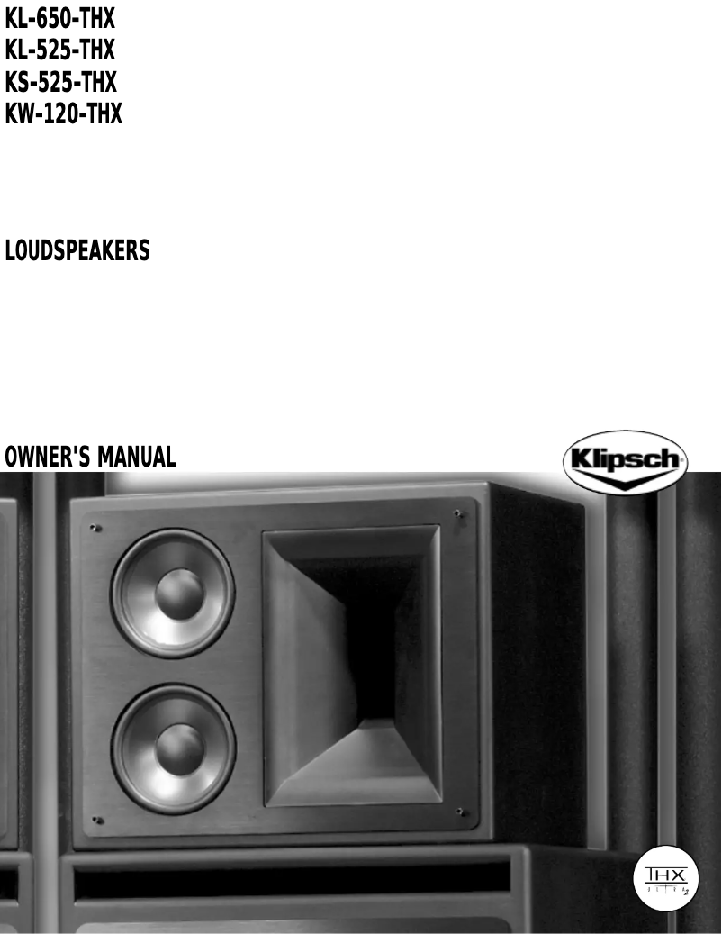 Page 1 de la notice Manuel utilisateur Klipsch THX-5000-LCR