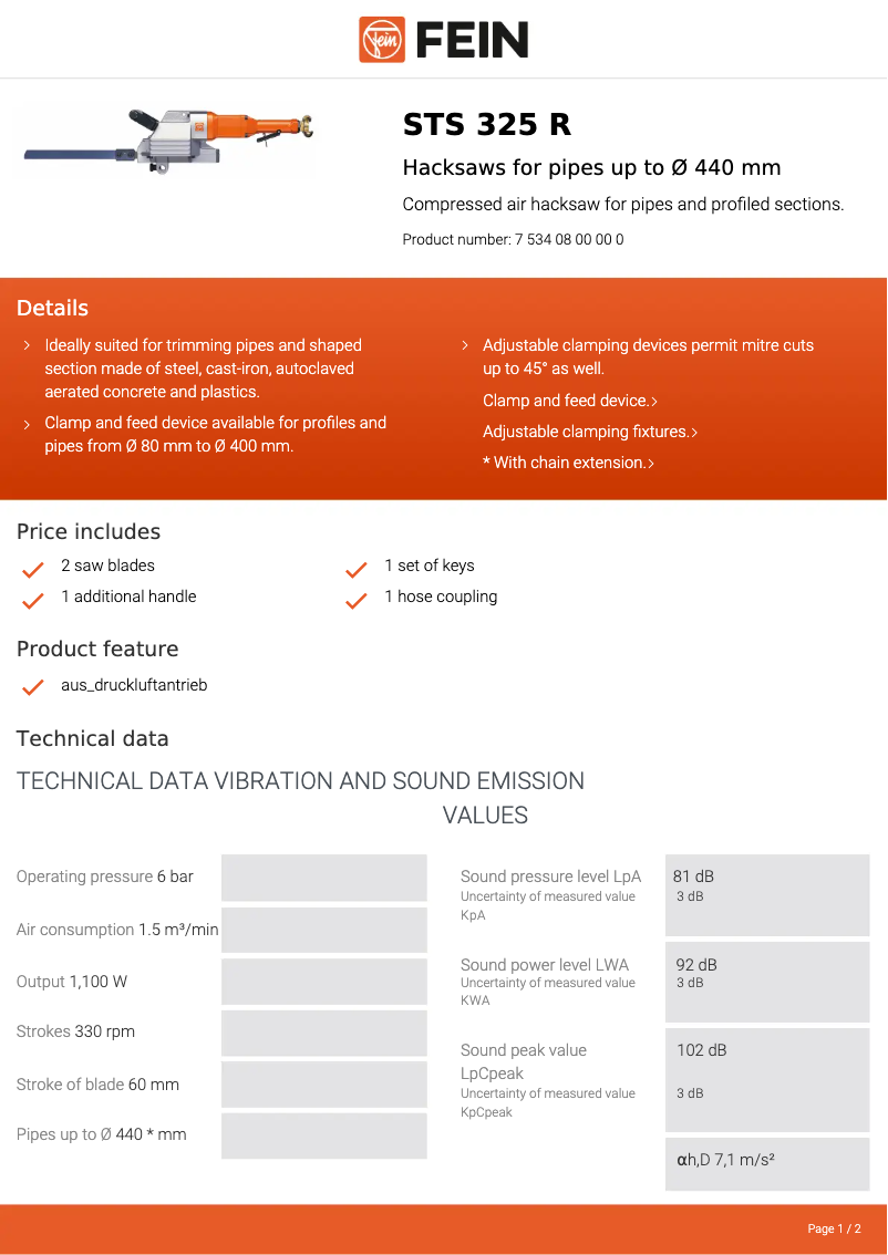 Image de la première page du manuel de l'appareil STS 325 R
