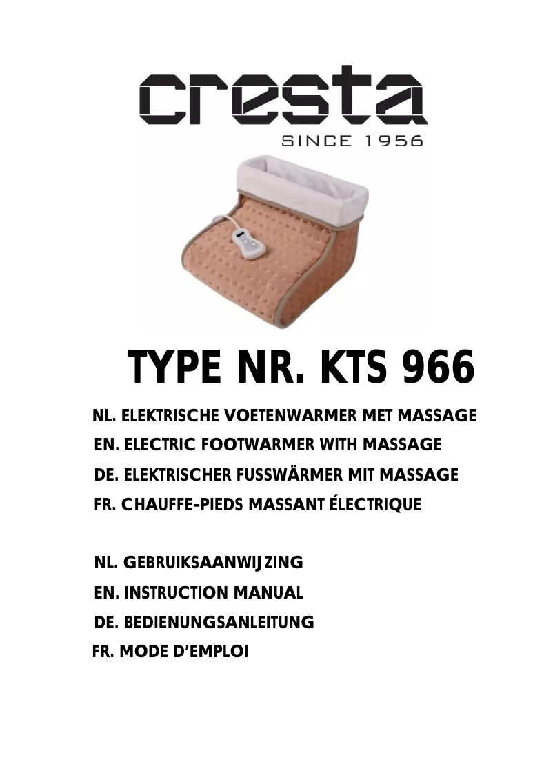 Page 1 de la notice Manuel utilisateur Cresta KTS 966