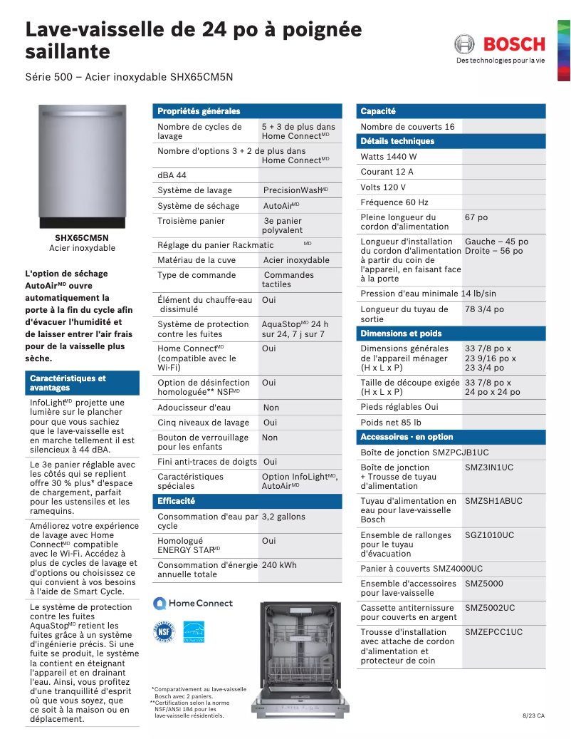 Image de la première page du manuel de l'appareil SHX65CM5N