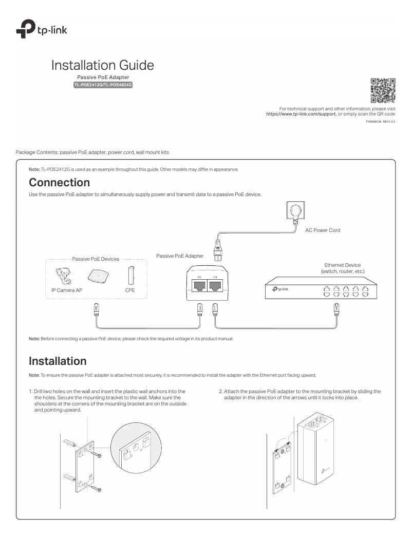 Page 1 de la notice Manuel utilisateur TP-Link TL-POE4824G