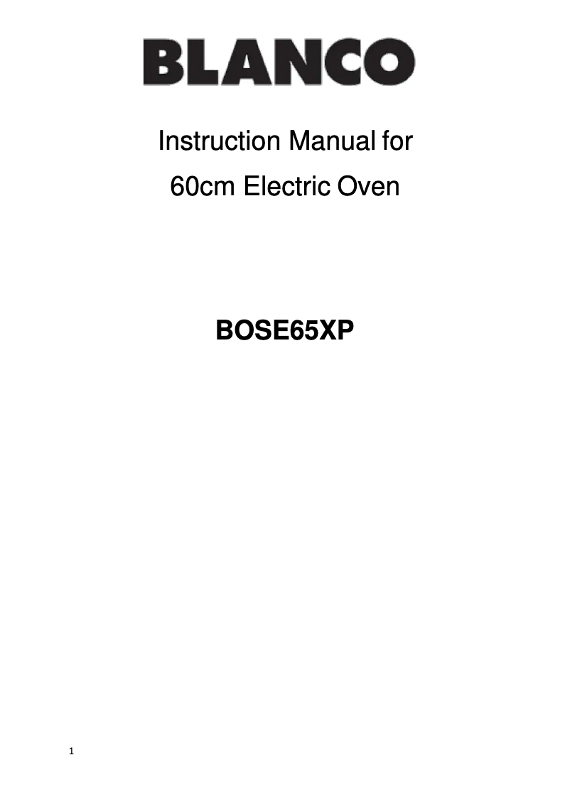 Page 1 de la notice Manuel utilisateur BLANCO BOSE65XP