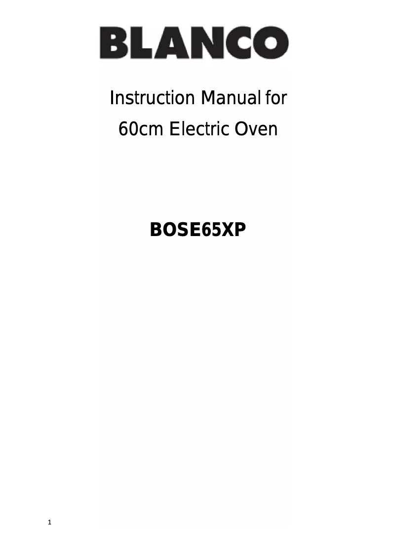 Page n°1 - Manuel utilisateur BLANCO BOSE65XP