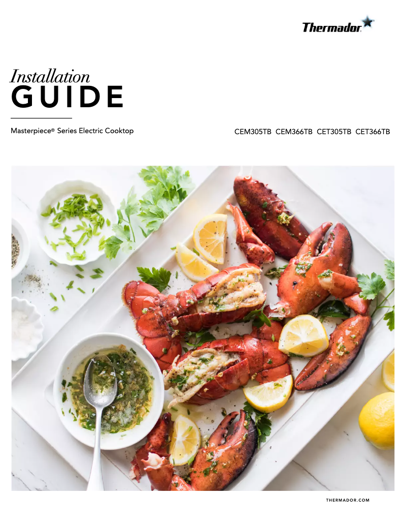 Page 1 de la notice Guide d'installation Thermador CEM305TB