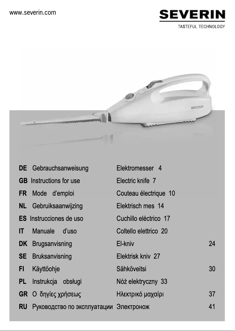 Page n°1 - Manuel utilisateur Severin EM 3965