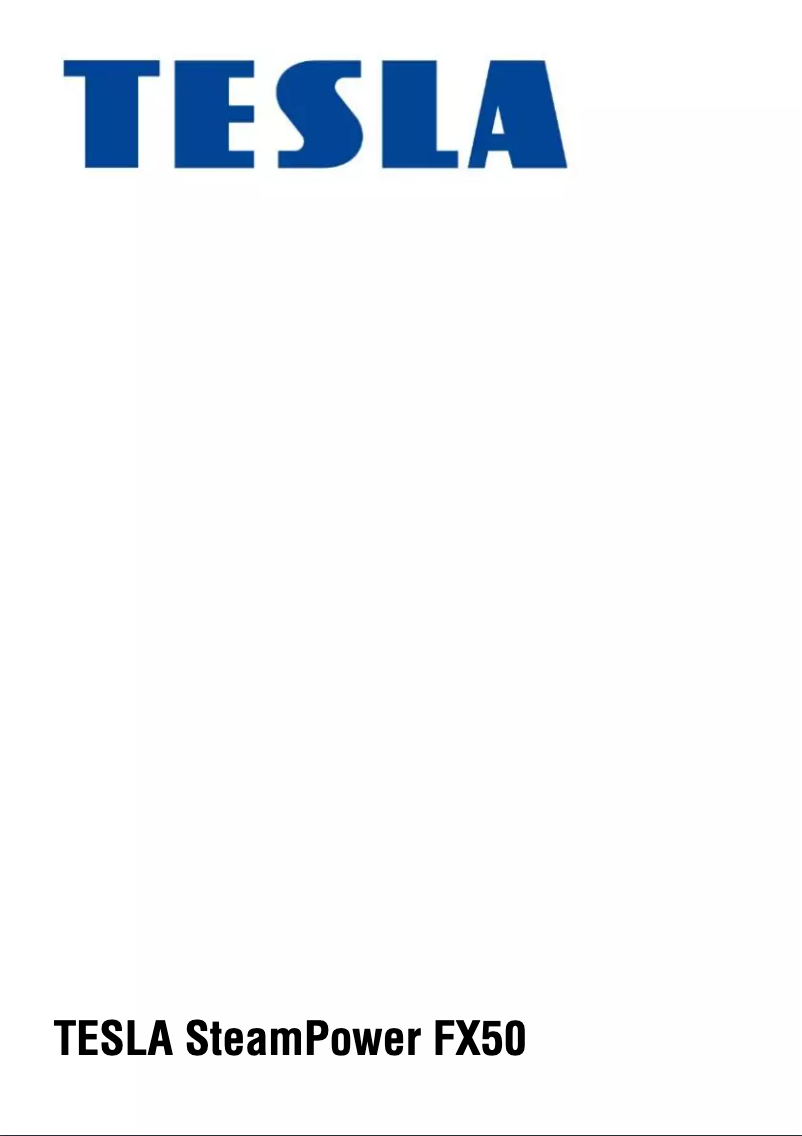 Page 1 de la notice Manuel utilisateur Tesla SteamPower FX50