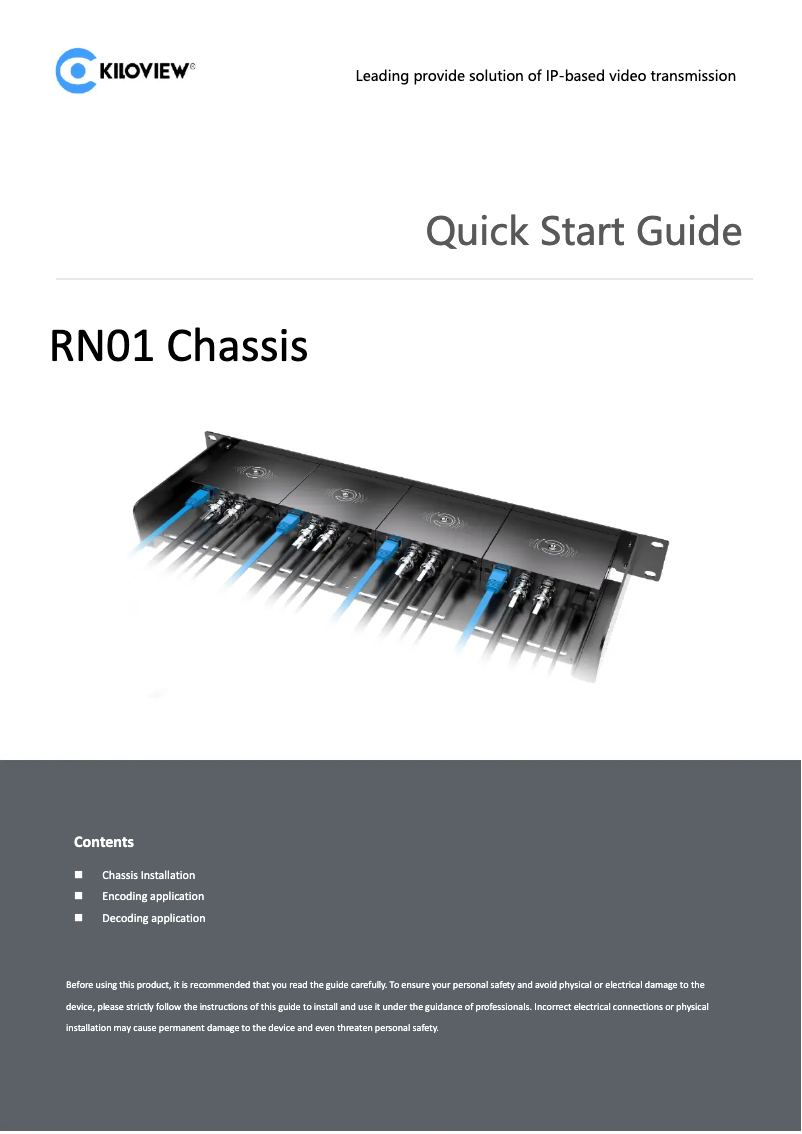 Page 1 de la notice Manuel utilisateur Kiloview RN01