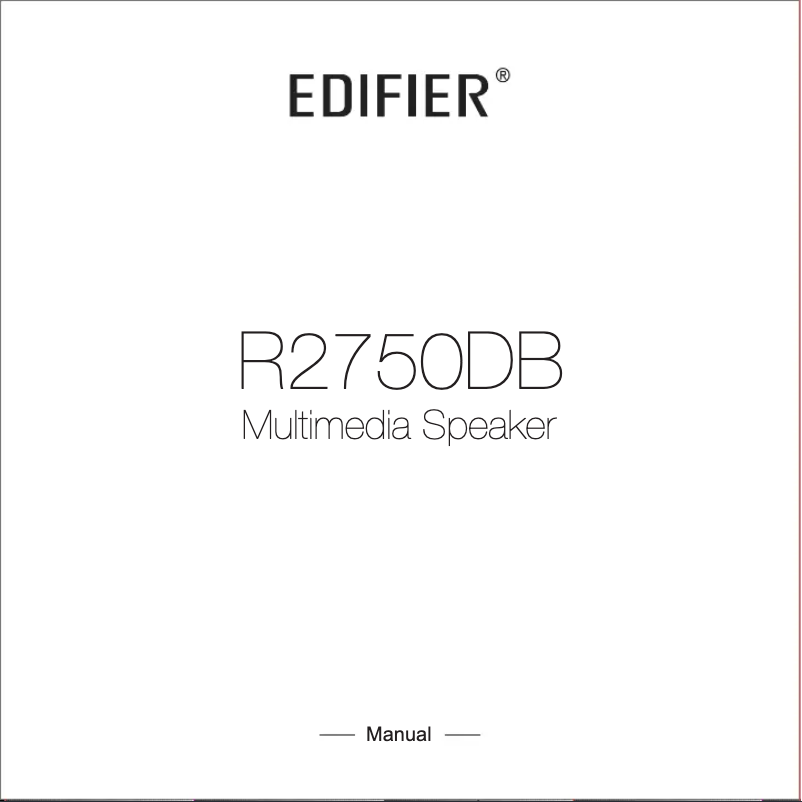 Page n°1 - Manuel utilisateur Edifier R2750DB
