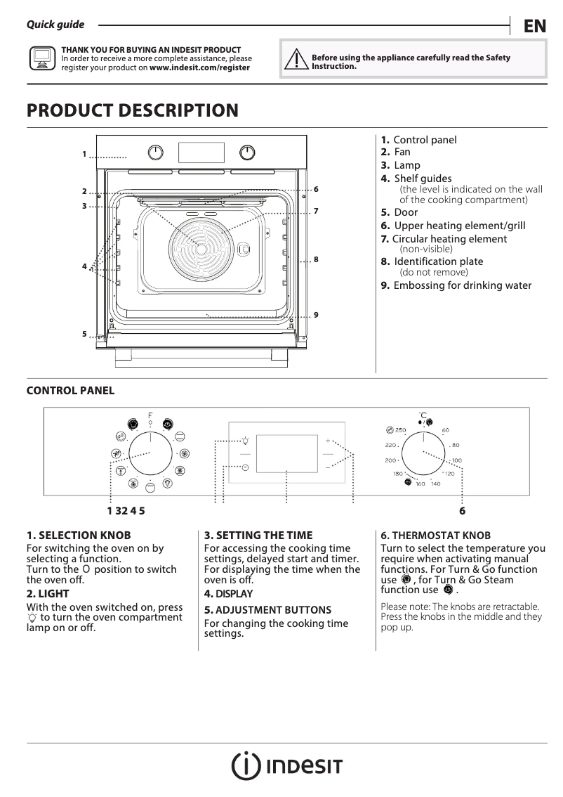 Page 1 de la notice Guide d'installation Indesit IFWS 4841 JH BL