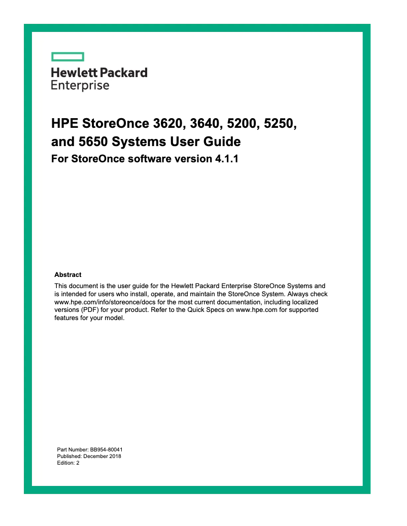 Page 1 de la notice Manuel utilisateur HP StoreOnce 5250