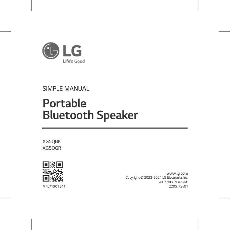 Página 1 del manual Manual de usuario LG XBoom Go XG5Q