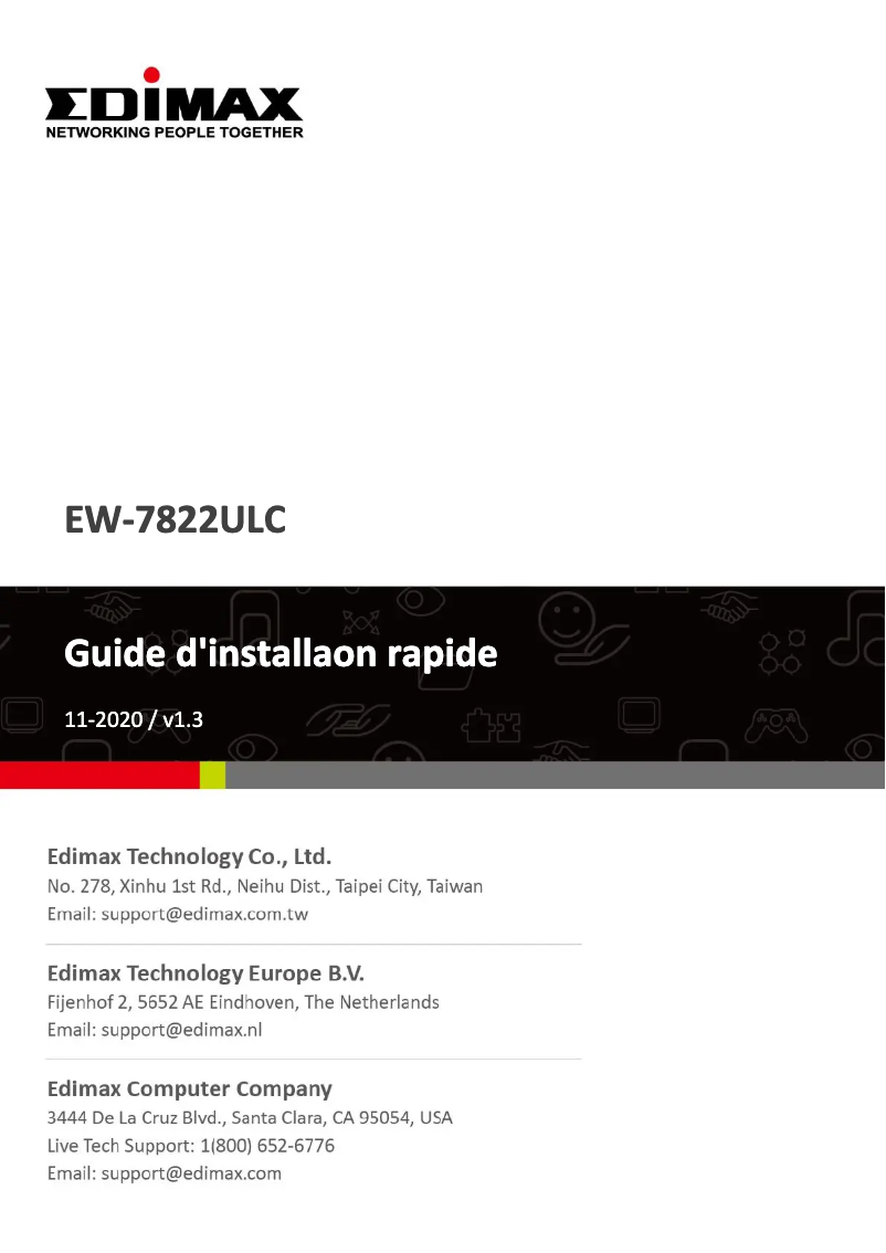 Page n°1 - Manuel utilisateur Edimax EW-7822ULC