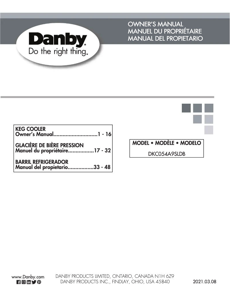 Página 1 del manual Manual de usuario Danby DKC054A9SLDB