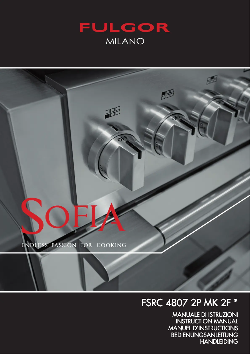 Página 1 del manual Guía de instalación Fulgor Milano FSRC 4807 2P MK 2F MBK