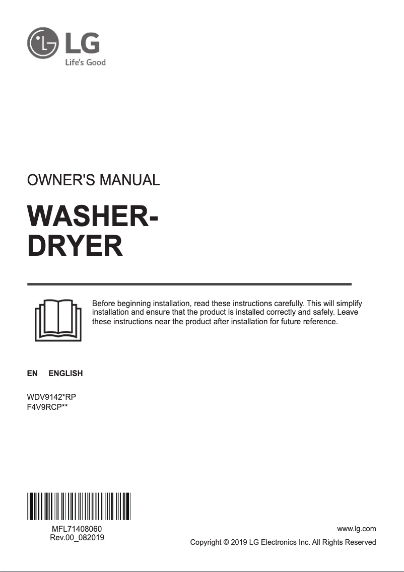 Image de la première page du manuel de l'appareil WDV9142BRP