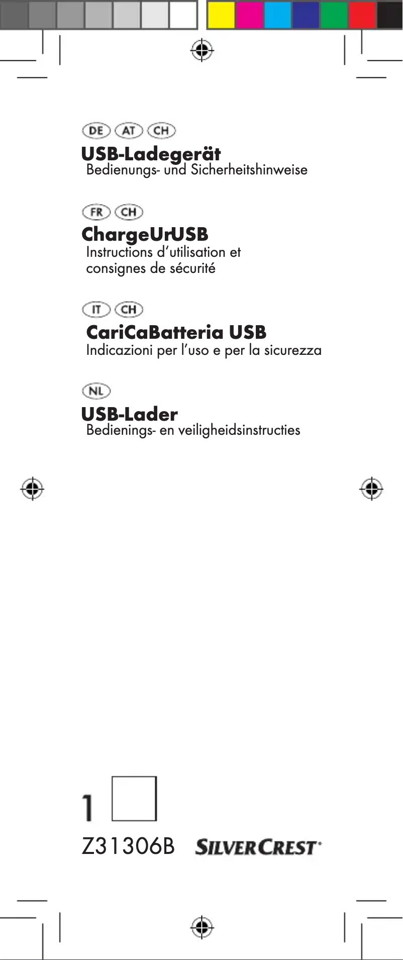 Page n°1 - Manuel utilisateur SilverCrest Z31306B