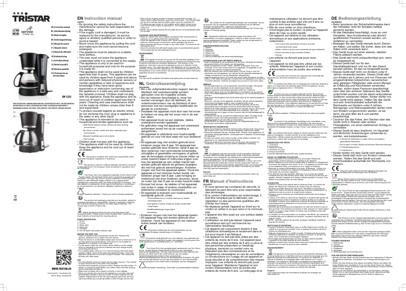 Image de la première page du manuel de l'appareil CM-1233