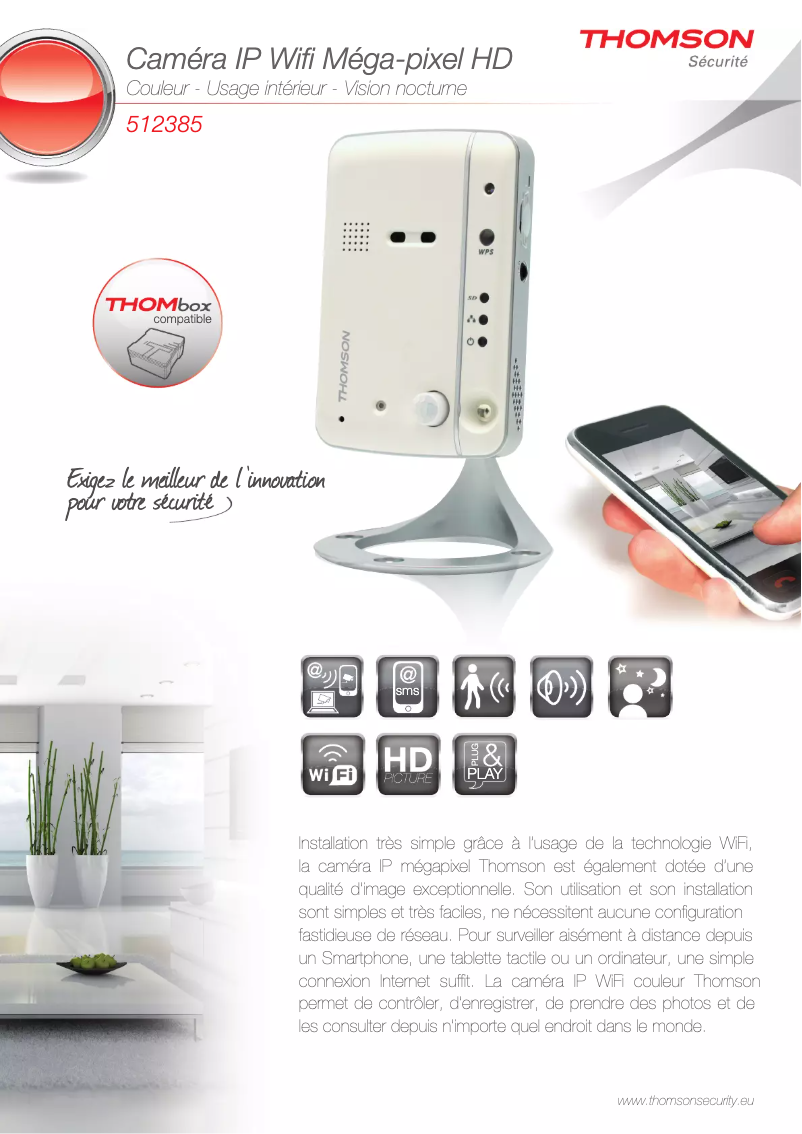 Page 1 de la notice Fiche technique Thomson 512385