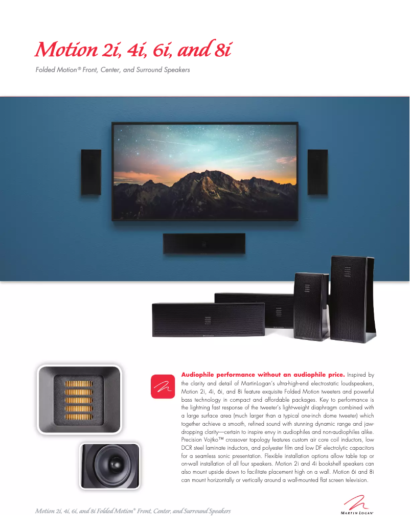 Page n°1 - Fiche technique Martin Logan Motion 6i