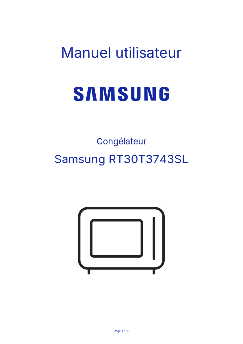 Page n°1 - Manuel utilisateur Samsung RT30T3743SL