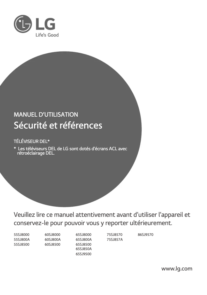 Page n°1 - Manuel utilisateur LG 86SJ9570