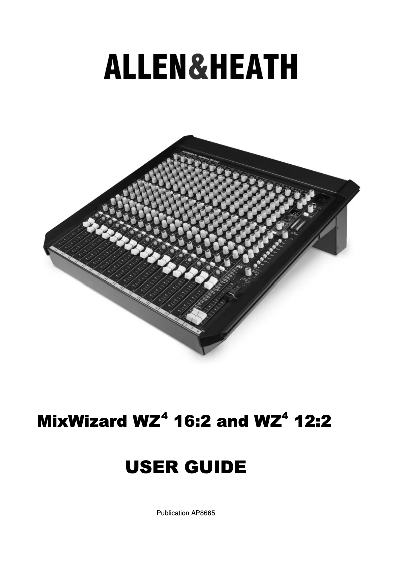 Page n°1 - Manuel utilisateur Allen & Heath MIXWIZARD WZ4 16:2