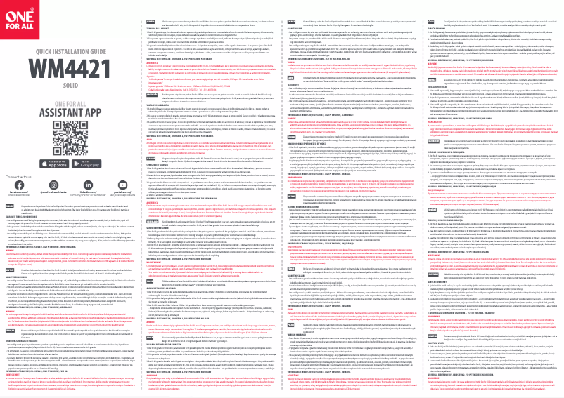 Page 1 de la notice Manuel utilisateur One for all WM 4421