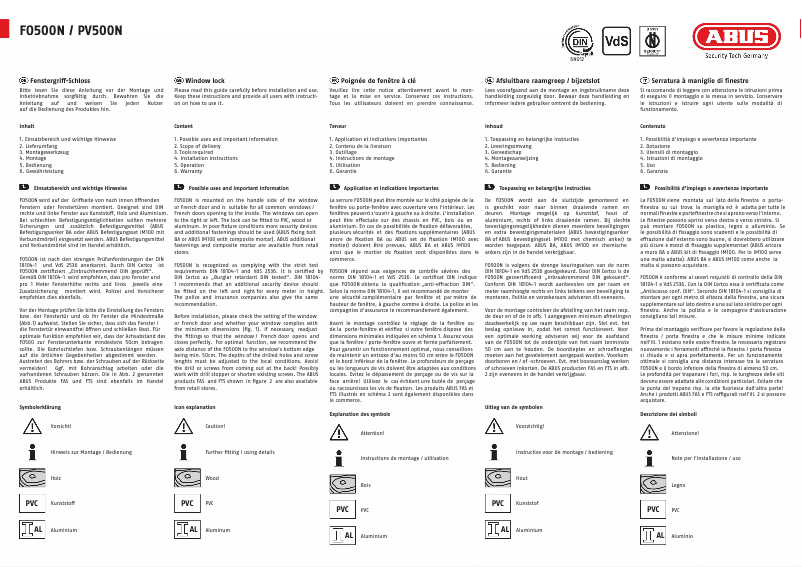 Image de la première page du manuel de l'appareil FO500N